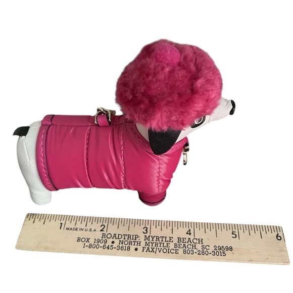Kate Spade Festive Pink Claude Dachshund Dog Keychain/Bag Charm - Picture 9 of 10